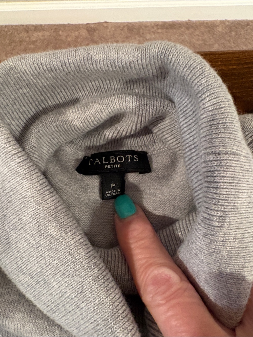 TALBOTS PERFECT TURTLENECK SIZE P - Picture 8 of 9